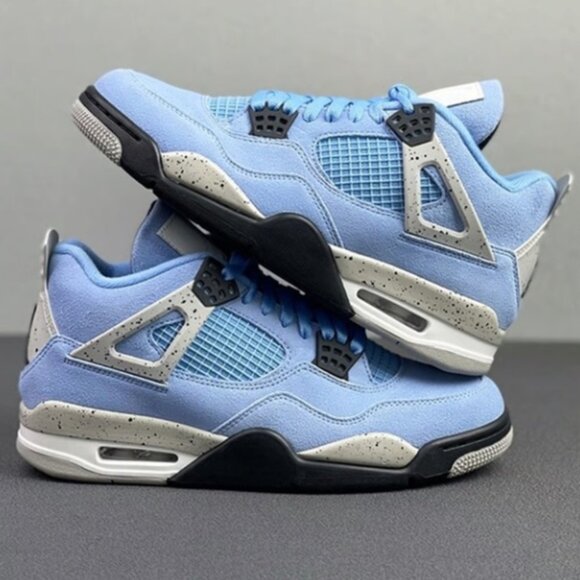 Men’s Size Jordan 4 Retro University Blue - Picture 1 of 4